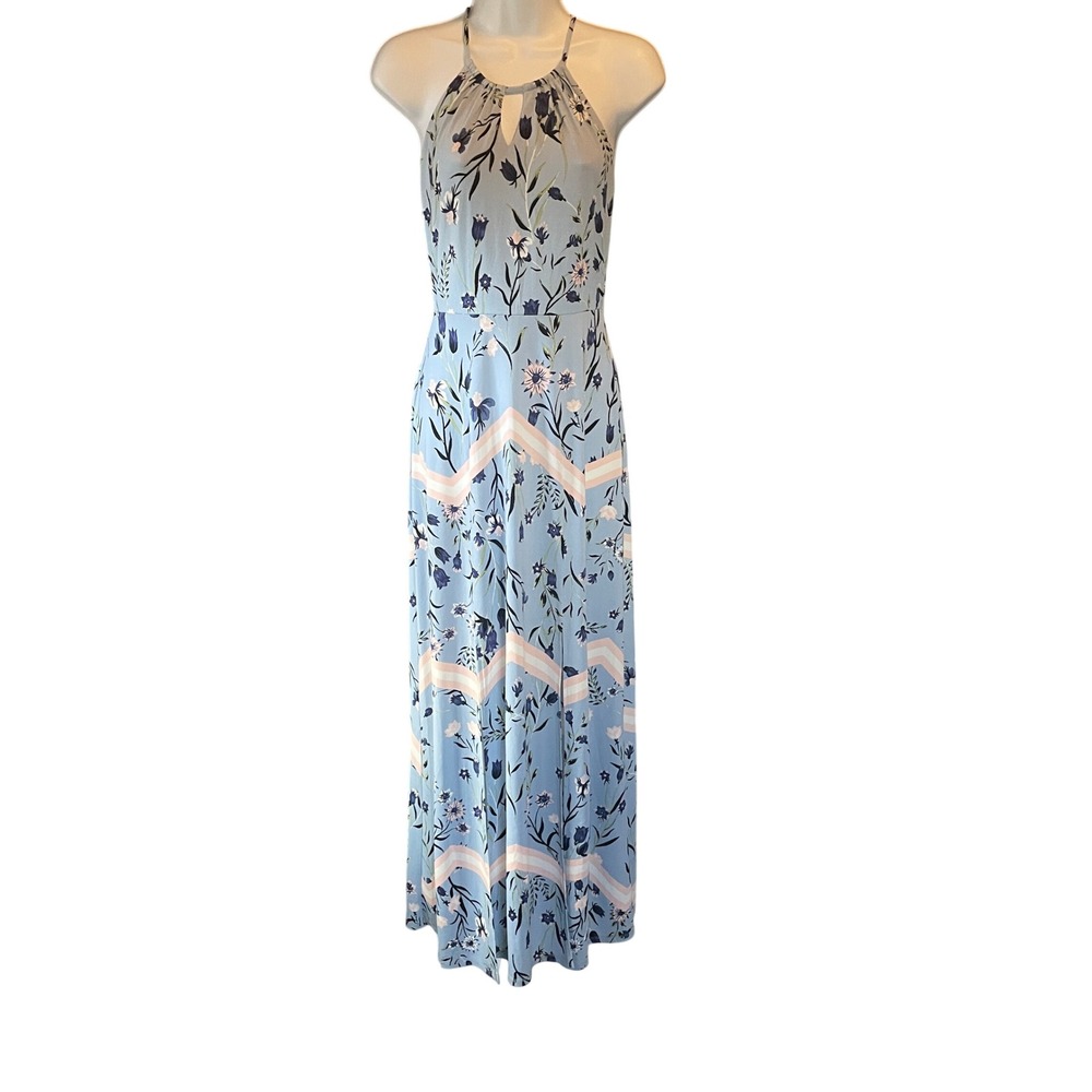 Candie's Women Y2K Boho Floral Cottage Halter Maxi Dress Small Resortwear Flowy‎